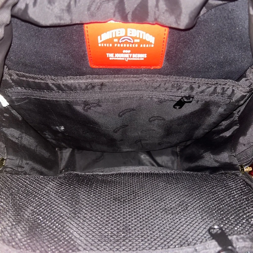 Sprayground Brown Checkered Shark Backpack - Picture 4 of 6